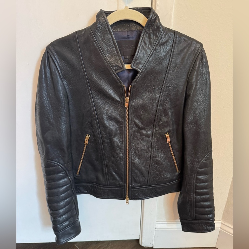 J. Crew collection real leather jacket